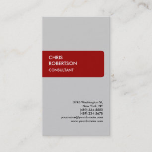 Moderne Gris Rouge Attrayant Carte de visite de ch