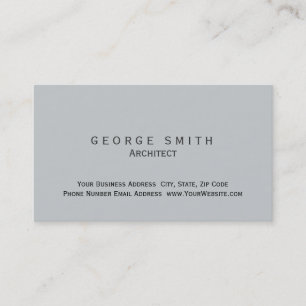 Moderne Gris Simple Carte de visite standard simpl