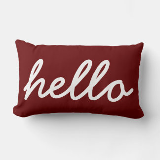 Moderne Hello Typographie Lumbar Coussin