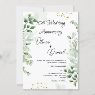 Moderne Invitation Anniversaire de Mariage Bohème 