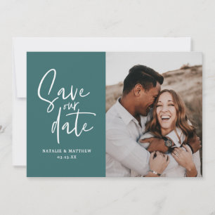 Moderne invitation de mariage florale photographiq