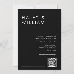 Moderne Invitation de Mariage Photo Bleu Poussiére