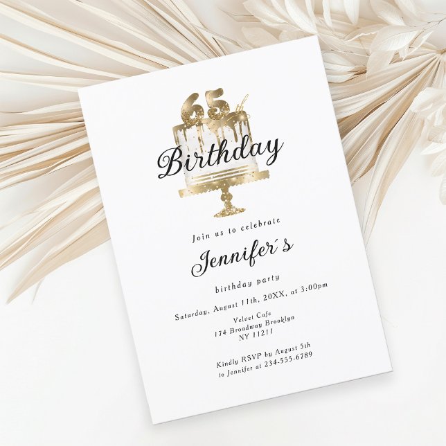 Moderne invitation élégante pour 65 ans (Créateur téléchargé)