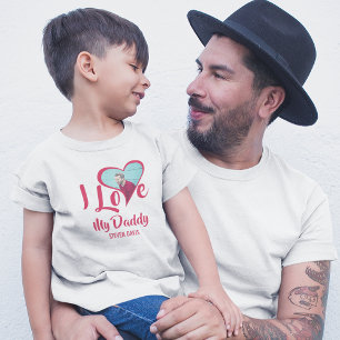 Moderne J'aime mon papa T-Shirt photo de cœur