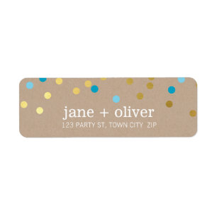MODERNE, jolie taches de confetti or bleu clair kr