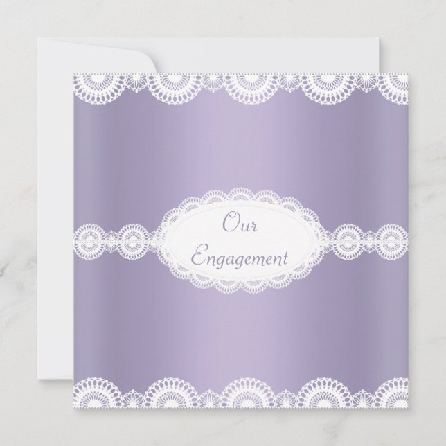 MODERNE LILAC ENGAGEMENT LACE INVITATION PARTI (Devant)