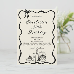 MODERNE Main tiré 30e anniversaire Invitation