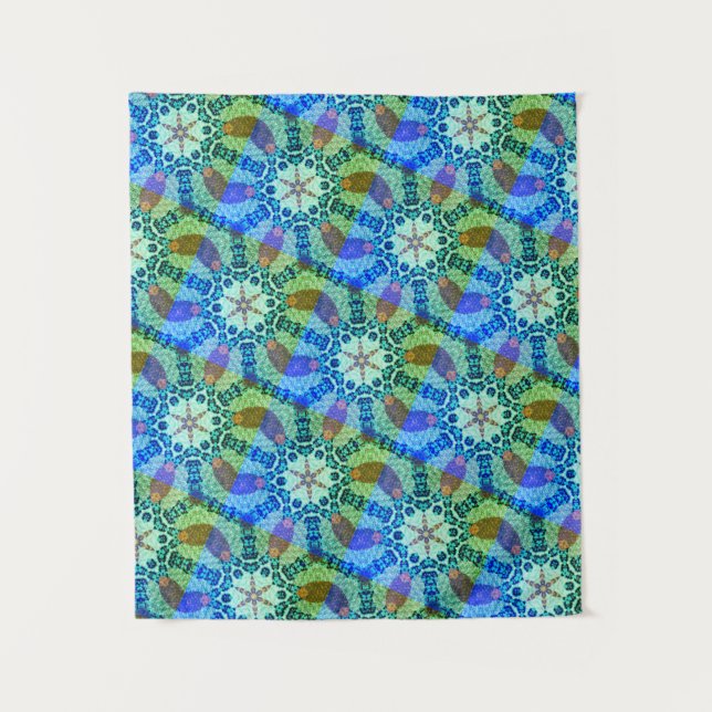 MODERNE Mandala COULEUR VERT ROSE TAPISSERIE (Devant)