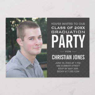 Moderne masculin Grad   Invitation du Graduation P