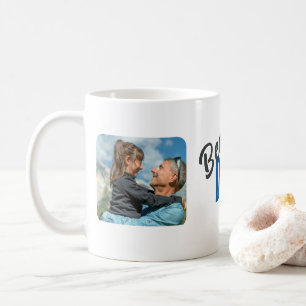 Moderne Meilleur Papa Deux Photo Café Mug