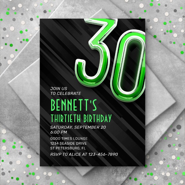 Moderne Mens 30e anniversaire Invitation (Créateur téléchargé)
