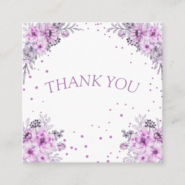 moderne merci rose mariage carte de remerciements (Devant)
