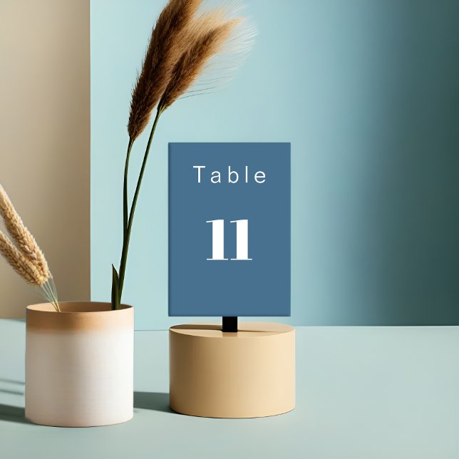 Moderne Minimal pastel bleu - Carte Numéro de Tabl (Créateur téléchargé)