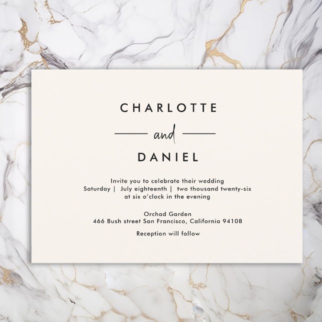 Moderne, Minimal, Typographie, Faire-part de maria (Créateur téléchargé)