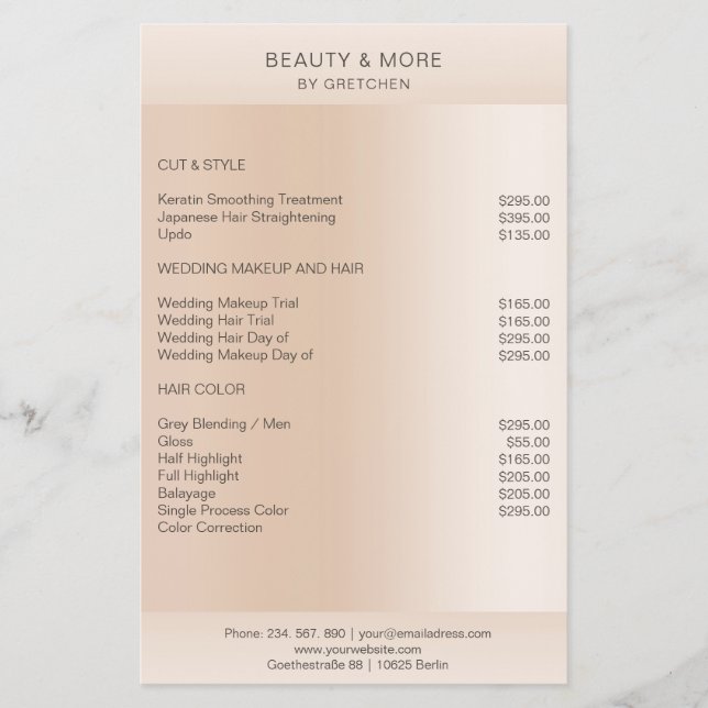 Moderne minimale Beige Hautfarbe Flyer (Front)