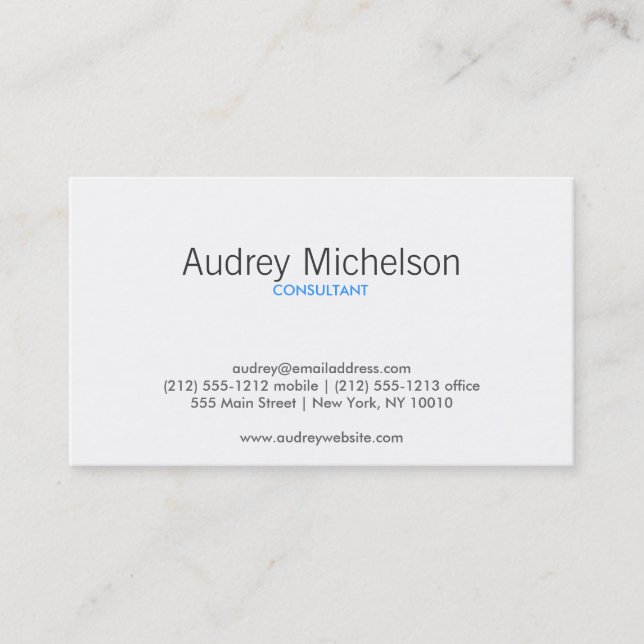 MODERNE MINIMALISME Carte de visite gris/BLEU (Devant)