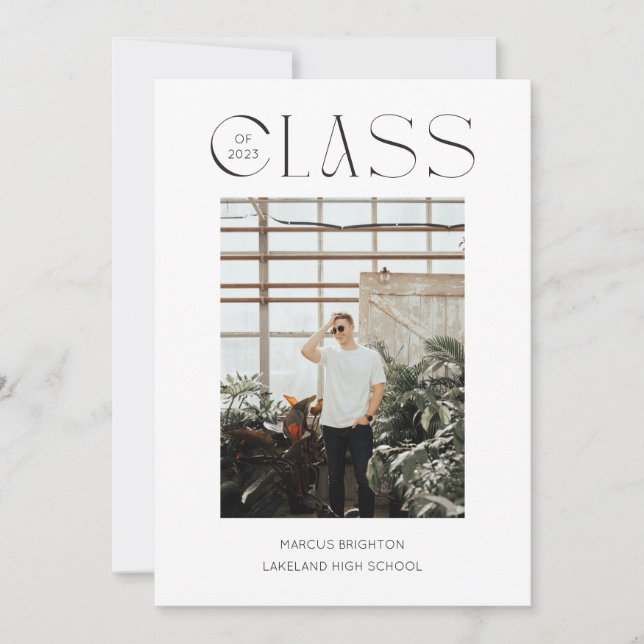 Moderne minimaliste 2023 faire-part diplômé (Devant)