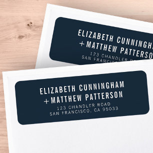 Moderne + Minimaliste Adresse de retour Mariage
