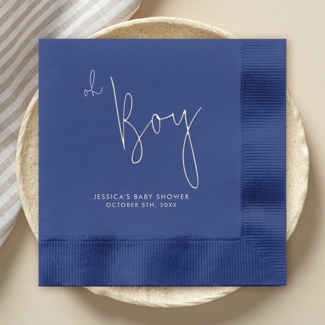 Moderne minimaliste Baby shower Garçon Argent (Créateur téléchargé)