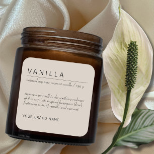 Moderne minimaliste bougie cosmétique étiquette pr