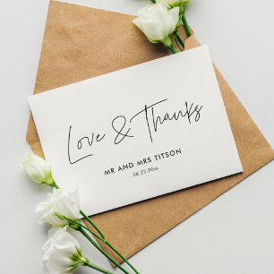 Moderne minimaliste carte de remerciements mariage