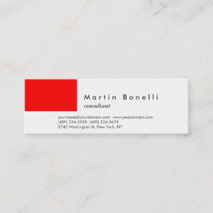Moderne minimaliste Carte de visite blanc rouge ma
