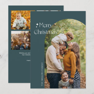 Moderne minimaliste Carte photo d'arche de Noël