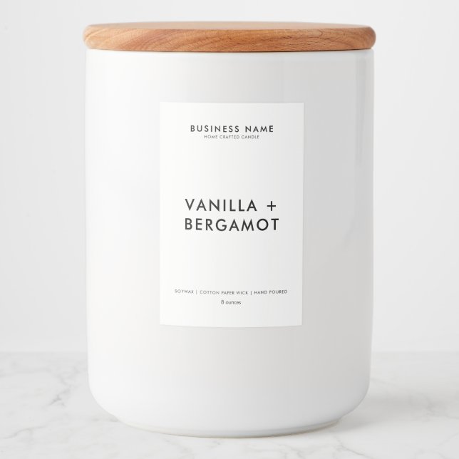 Moderne minimaliste Étiquette de bougie (Devant)