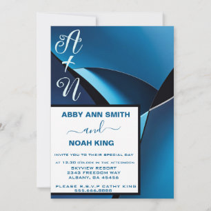 Moderne minimaliste Faire-part de mariage d'onde b