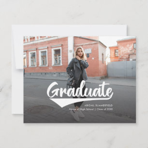 Moderne Minimaliste Graduation 2 Photos Faire-part