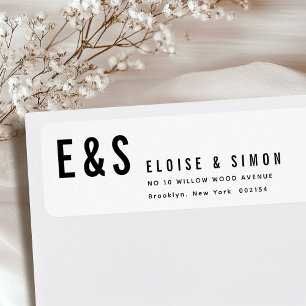 Moderne minimaliste Grand Gras Monogramme Mariage 