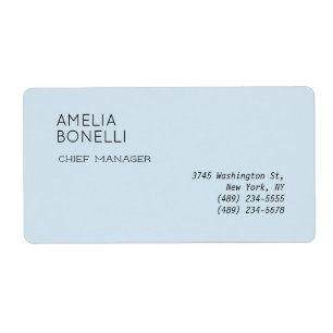 Moderne minimaliste professionnel bleu clair