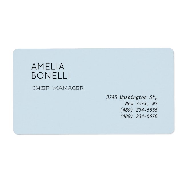 Moderne minimaliste professionnel bleu clair (Devant)