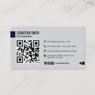 Moderne minimaliste QR Code Carte de visite - Gris