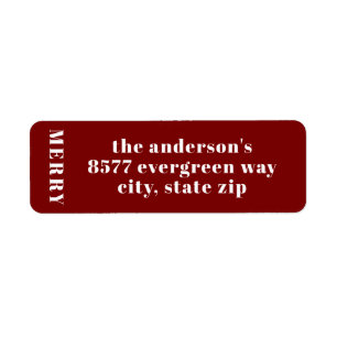 Moderne minimaliste Red Merry Adresse de retour