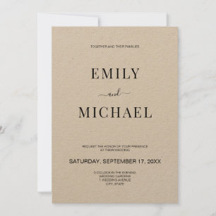 Moderne minimaliste Rustique Faire-part de mariage