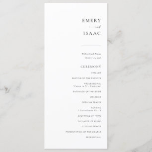 Moderne minimaliste Script Programme de mariage ch