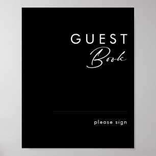 Moderne Minimaliste Signe de Livre d'Or Noir