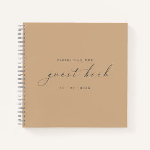 Moderne minimaliste Taupe Mariages de livre d'hôte