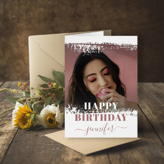 Moderne modèle de photo Joyeux Anniversaire Rose P