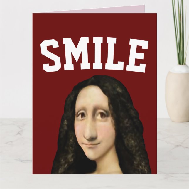 MODERNE MONA SMILE ! CARTE D'ANNIVERSAIRE (Devant)