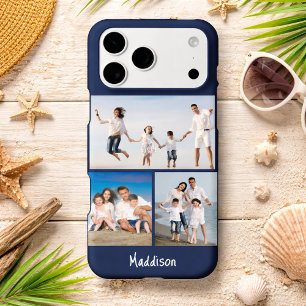Moderne Monogramme 3 Collage de Photos Bleu Marine