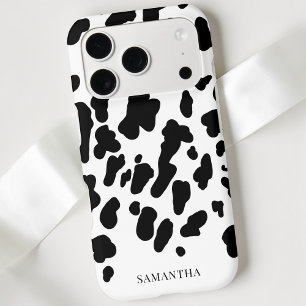 Moderne Motif Peau de Vache Noir et Blanc Western