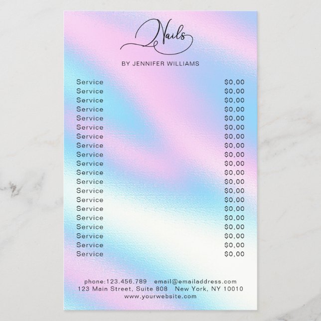 Moderne Nails Flyer (Front)