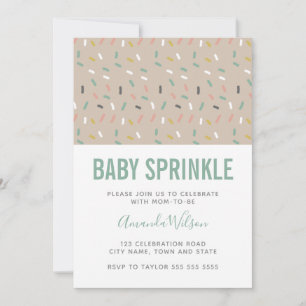 Moderne Neutral Green Baby Boy Sprinkle Invitation