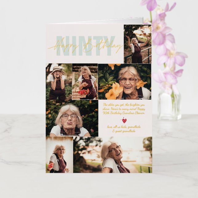Moderne N'Importe Quel Âge Anniversaire | 7 Carte  (Orchidée)