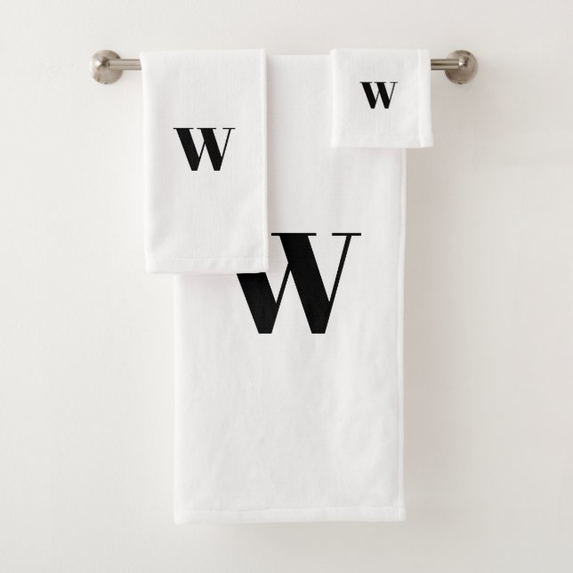 Moderne noir & blanc personnalisé monogramme minim (En situation)