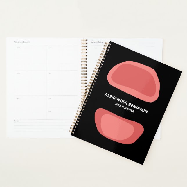 Moderne Noir Élégant Rose Stylé Personnaliser (Devant avec enveloppe)
