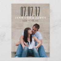 MODERNE NOIR ET BLANC ENREGISTRER LA CARTE DE DATE