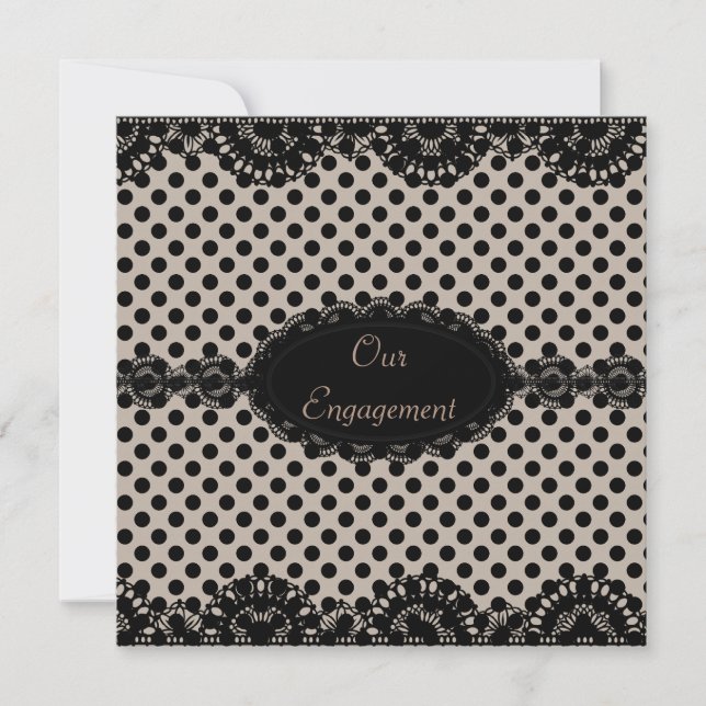 MODERNE NOIR SPOT ENGAGEMENT PARTIE INVITATION (Devant)